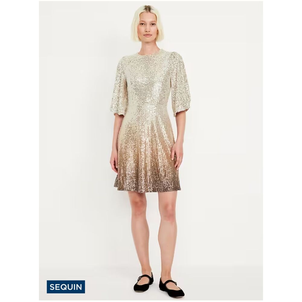 NWT Old Navy Ombre Sequined Mini-Dress Size Small